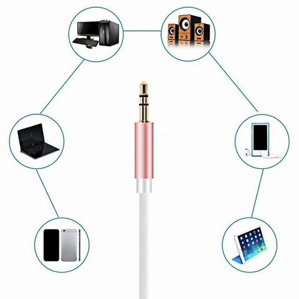 Aux-kabel for bil til 3,5 mm Aux-kabel for iPhone 5 og nyere modeller og iPad - Gull