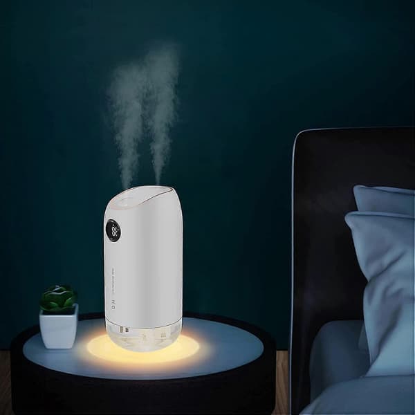 Luftfugter 500ml, Kølig Tåge Luftfugter Diffuser til Hjemmet 23db Ultralyd Støjsvag Baby Luftfugter Auto Sluk (hvid)