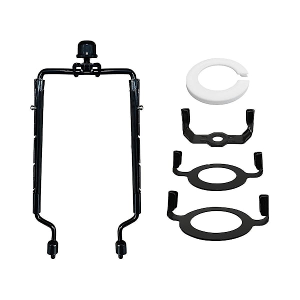 7 tum Lampskärm Harp Hållare Justerbar Lamp Harp Kit E14,e26,e27 Ljusbasadapter Svart Horn Fra