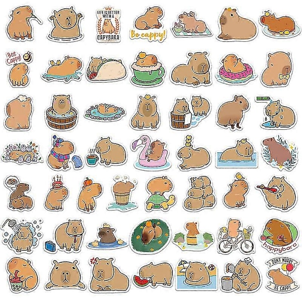 50 st. Söta Capybara-klistermärken för Laptop, Gitarr, Skrapbok och Dagböcker Present Hfmqv