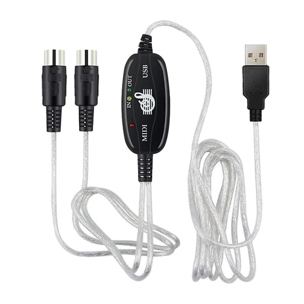 USB till midi 5pin kabelomvandlare 2 i 1 till pc ljudutgångsredigering för piano elektronisk elektronisk