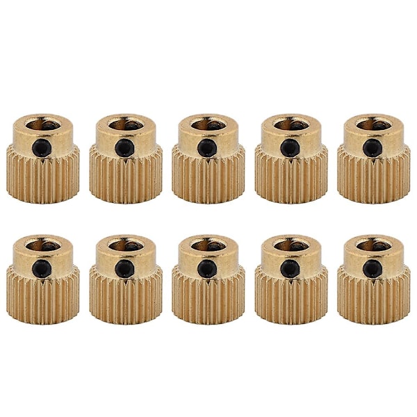 Högkvalitativ 10st Mässingsdrivhjul för MK7 MK8 Extruder - 3D-skrivartillbehör