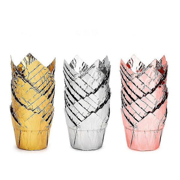 50 stk. bagepynt tulipan kagekopper engangs kageindpakning cupcake liner