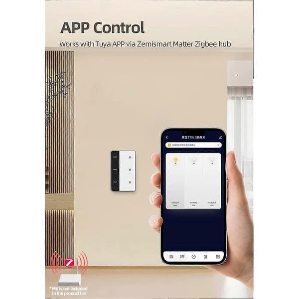 TUYA Zigbee DIY Namn Switch 1 Grupp Smart Touchscreen-brytare