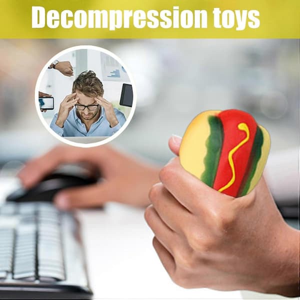 Stress Fidget Legetøj | Strækbart Legetøj | Squishy Legetøj | Pølseformet Fidget Hotdog