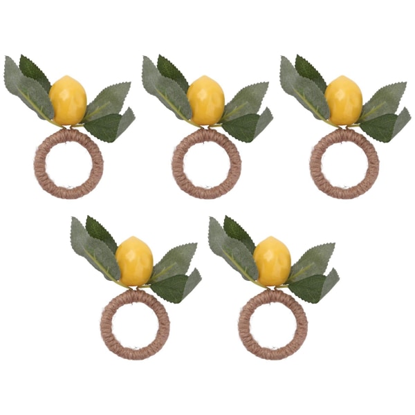 Lemon Napkin Rings Set,Lemon Vine Napkin Rings,Dinning Table Setting Napkin Holder for Home,Dining Table,Holiday Decor