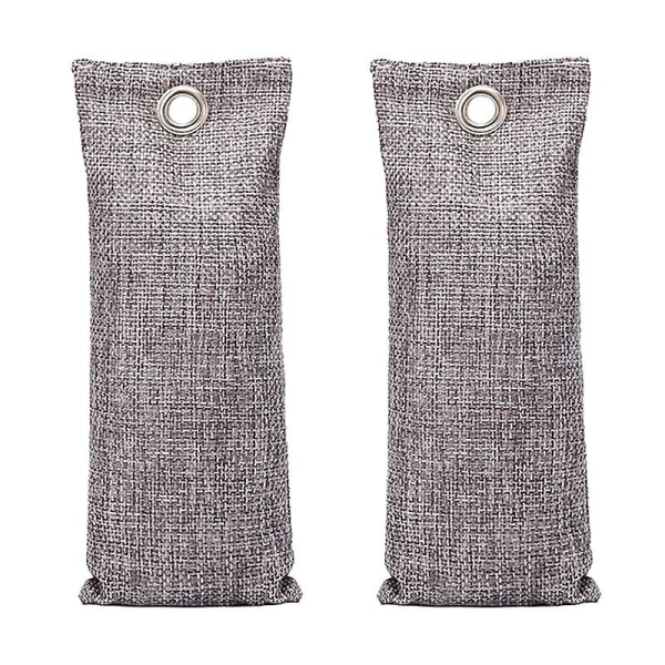 Bamboo Charcoal Air Purifying Bag (2-pack) 50g aktivt kol Luktabsorbent Naturlig luftfräschare för hem Sko Lukt Eliminator Fuktabsorberande