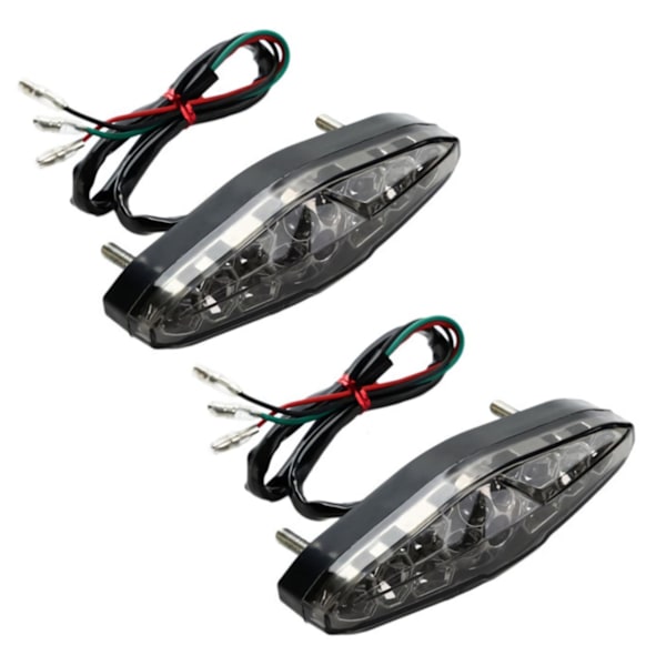 2x Motorcykel 15 LED Röd Bromsljus Elektrisk Bil Scooter Bakljus Bildelar