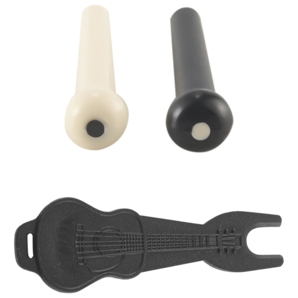 36 delar akustisk gitarr Bridge Pins Pegs i vitt och svart med 1 bit Bridge Pin Puller Remover i gitarr