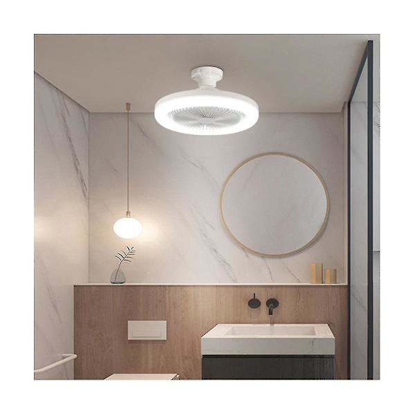 30W Taklampe med Integrert Lys E27 Fjernkontroll Takbelysning Soverom Stue Bryter Contr-B