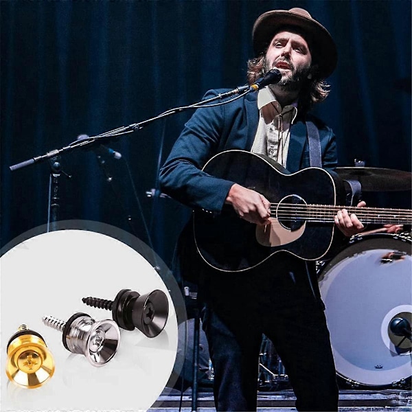 12 stk. Gitarre Stropp Låser Knapper Metall End Pins med Monterings Skruer for Akustisk Klassisk Elektrisk