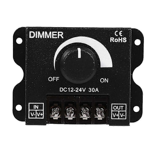 LED-bryterdimming, 12v-24v 30a Enkeltfarget lysstripe-dimmingbryter med på/av-knapp PWM-funksjon Manuell dimmingbryter