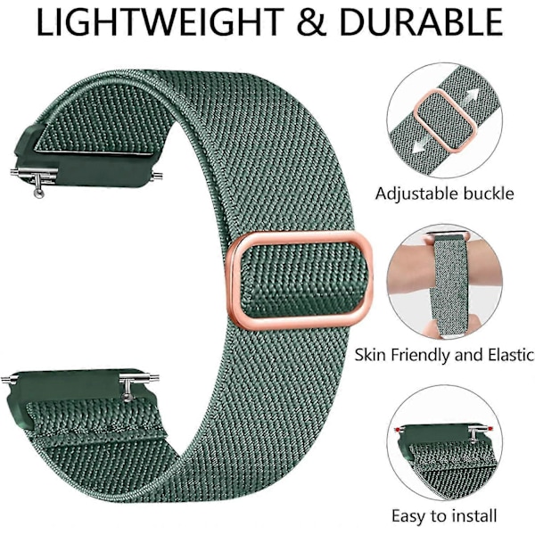 5-pack armband för Fitbit Versa 2/se: Justerbara elastiska nylonband