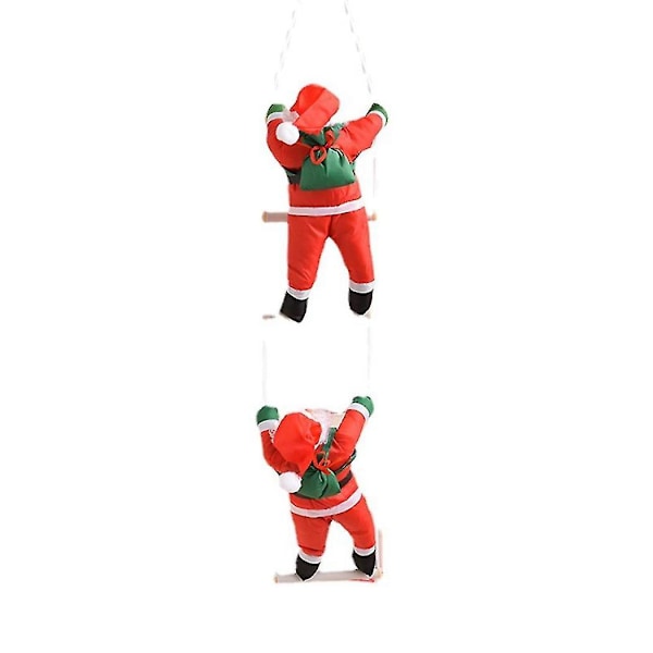 Tomte Fylld Jul Tomte Klättra På Rep Hängande Prydnad Tomtedocka
