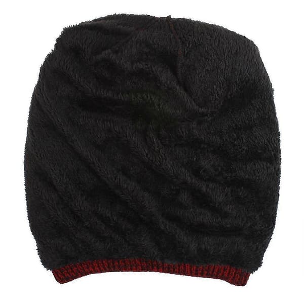 Vinter Slouchy Mössa med Fleecefoder, Stickad Varm Mjuk Stretchig Skull Cap för Män och Damer Kvinnor Hästsvans