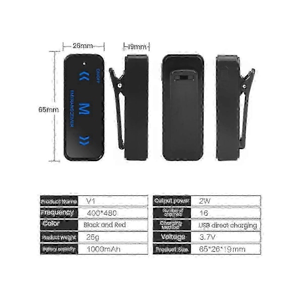 2 kpl Mini Walkie Talkie 400-470mhz 2-suuntainen radio 3w Lähetin-vastaanotin Kuulokkeet Kuulosuojaimet USB-virralla