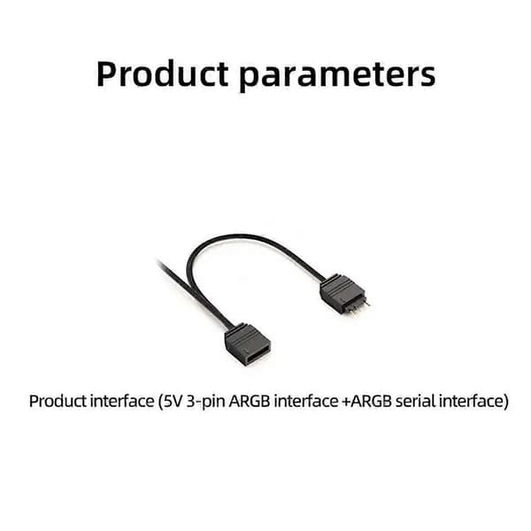 ATX 24-Pins 90° Strømkonektor Adapter 5V 3-Pins ARGB 24-Pins Hun til Han 90° Strømadapter DIY til Desktop PC Sort
