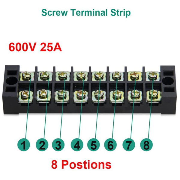 8 stk 8p Terminalblokk, 8 stk 8p Kortslutningsstang, Tb1505 Brannhemmende Kobberterminal Kortslutning