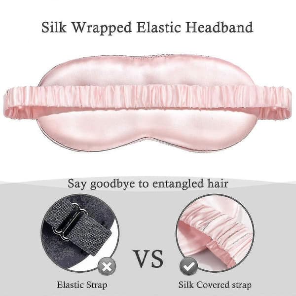 Dww-2-delad Sovmask för Kvinnor med Justerbara Elastiska Band, Dubbelsidig Sovmask (silver)