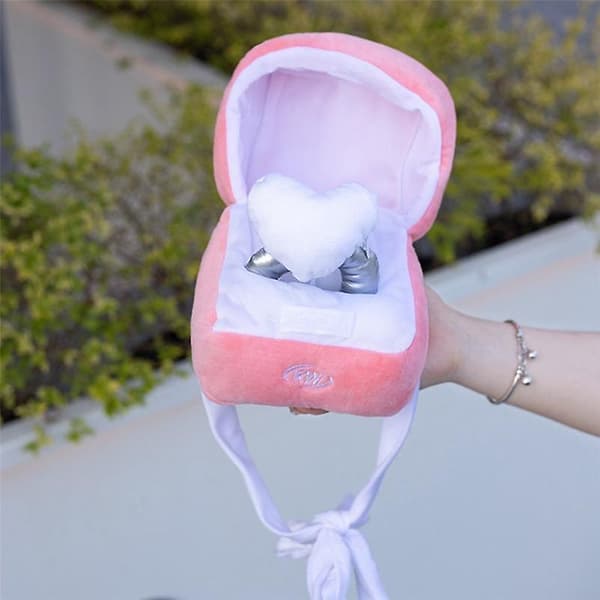 Plush Ringask Love Case Par Couple Ring Presentask Förslag Minne Bröllopspresent