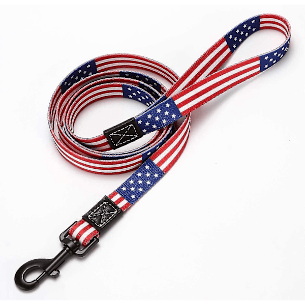 Amerikansk flagg hundebånd omtrent 1,5 meter langt for små og mellomstore hunder B928-272 Banmo