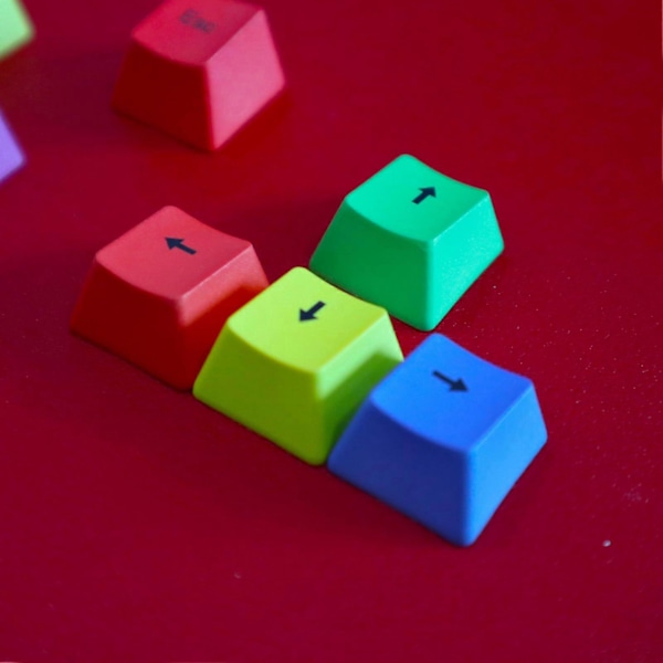 1 Sett Tastaturhetter Fargerike Dyesublimerte PBT Universelle WASD Mekaniske Tastaturhetter for Datatilbehør