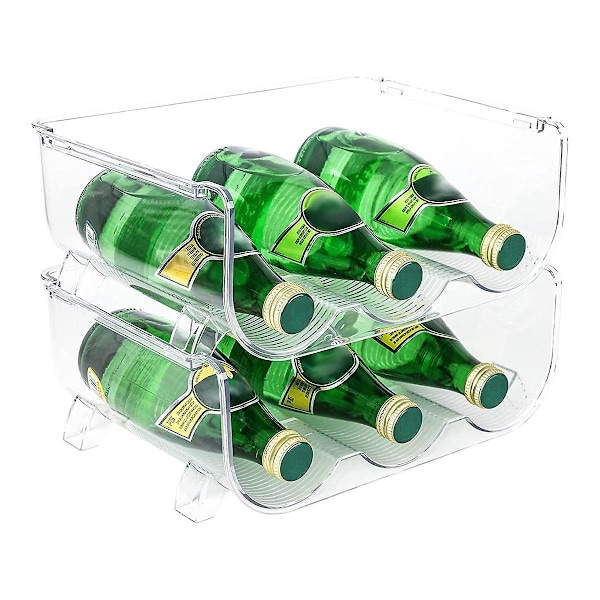 4-pack vattenflaskeorganisatör, förvaringshållare för köksorganisation, kylskåp, skafferi, skåp, Cu