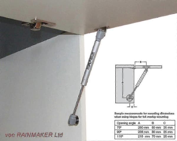 Hafele 60n Hydraulisk Gasfjäder - Stötdämpare För Kökslucka Luckstöd