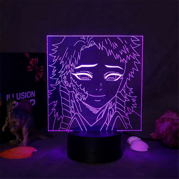 XYC 3D LED Nattlampa Anime Demon Slayer för Sovrumsdekoration Ljus Födelsedagspresent Manga Demon Slayer Rum Skrivbord