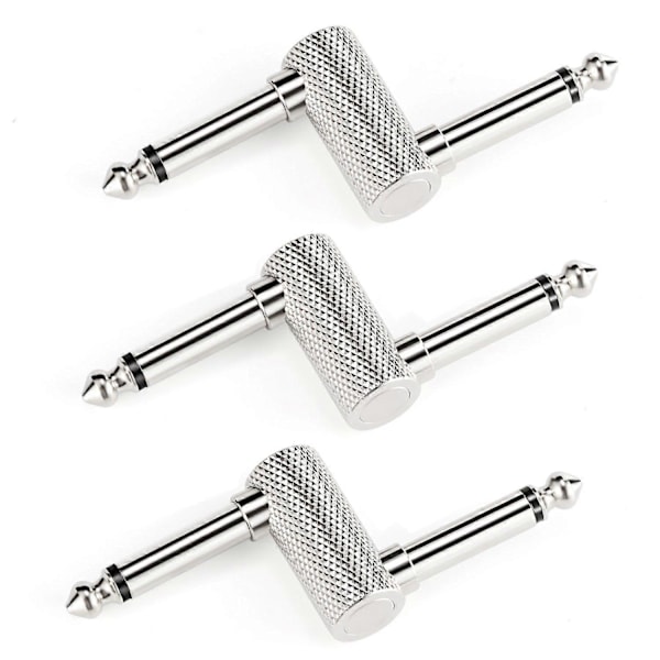 3 stk. Patchkabel for tilkobling av gitar-effektpedaler