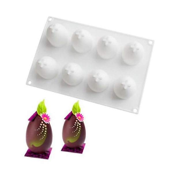 8 Håls Ägg Silikonform Äggform Chokladform Silikon Bakplåt Baka Bakform Muffin Form6417242330019
