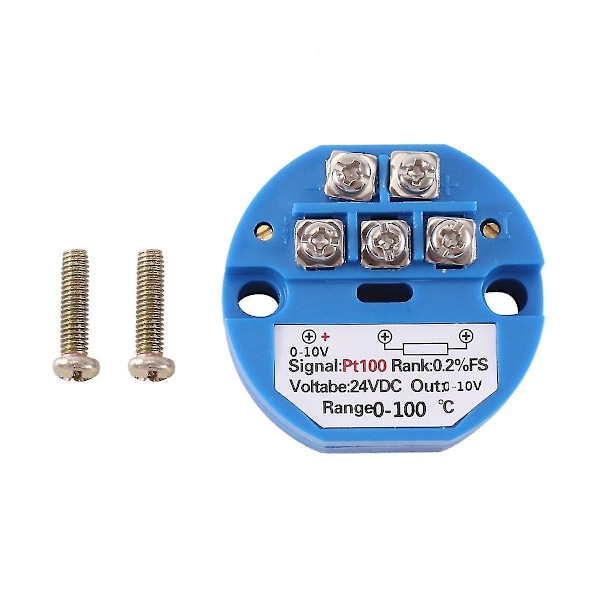 PT100 Typ till 0-10V 0-100 Grader RTD Ingång 0-10A Utgång DC24V Termisk Resistans Temperaturgivare