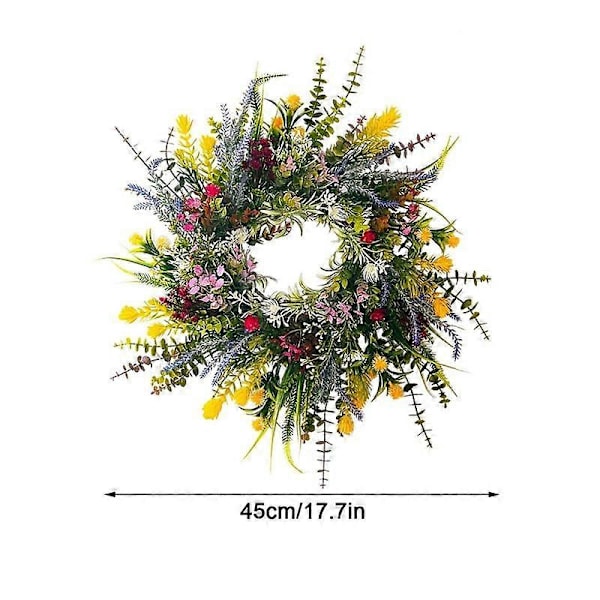 Vårfester til inngangsdøren 18 tommer Utvendig Velkommen Sommerblomster Værbestandig Grønt Alle Sesonger