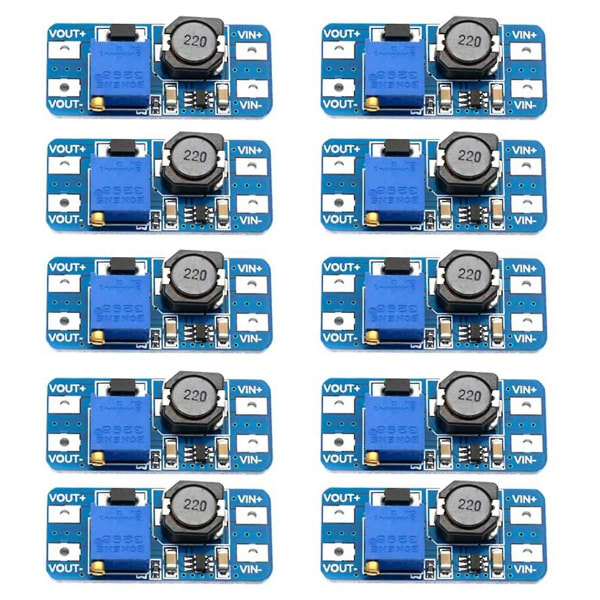 10 st, DC-DC-omvandlare, Boost-regulator, USB-strömmodul, 2V-24V till 5V-28V, 2A utgång, Micro-USB