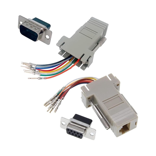 10 kpl Db9 - Rj45 Modulaarinen Adapteri, Db9 - Rj45 Naarasliitin Ethernet-sovitin