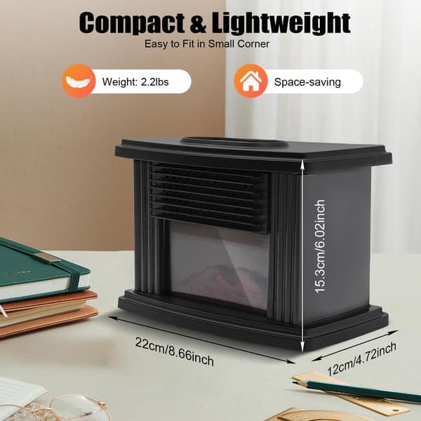 CNCEST Elektrisk peisovn med 3D flammeeffekt - 1000W
