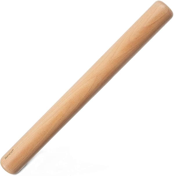Kjevle for baking, tre, pizzadeig, 15 tommer, glatt konstruksjon & enkel å rulle