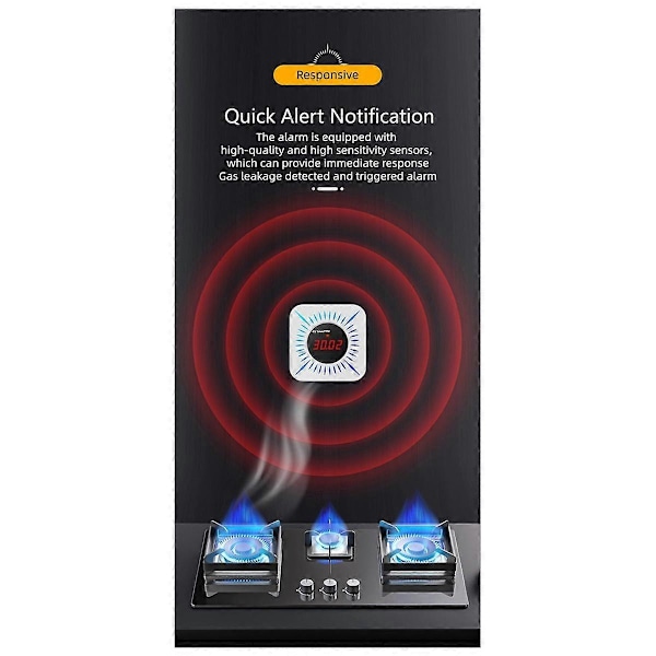 Tuya Smart WiFi Zigbee Gas Kolmonoxid Detektor Multifunktionellt Larm 80DB Larm APP Trådlös Kontroll(B)