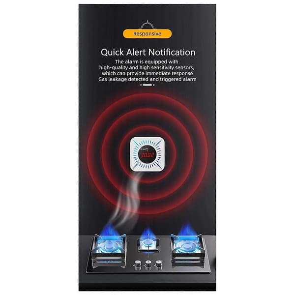 Tuya Smart WiFi Zigbee Gass Karbonmonoksiddetektor Multifunksjonell Alarm 80DB Alarm APP Trådløs Kontroll(B)
