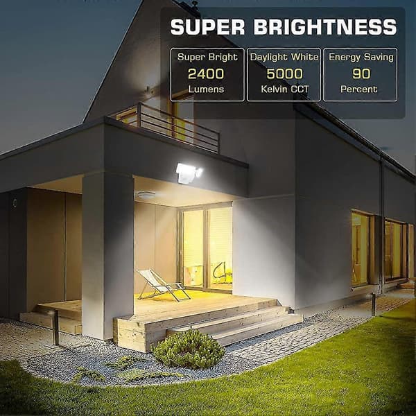 20w Utendørs LED Flomlys, 5000k Utendørs Bevegelsessensor Lys, Utendørs LED