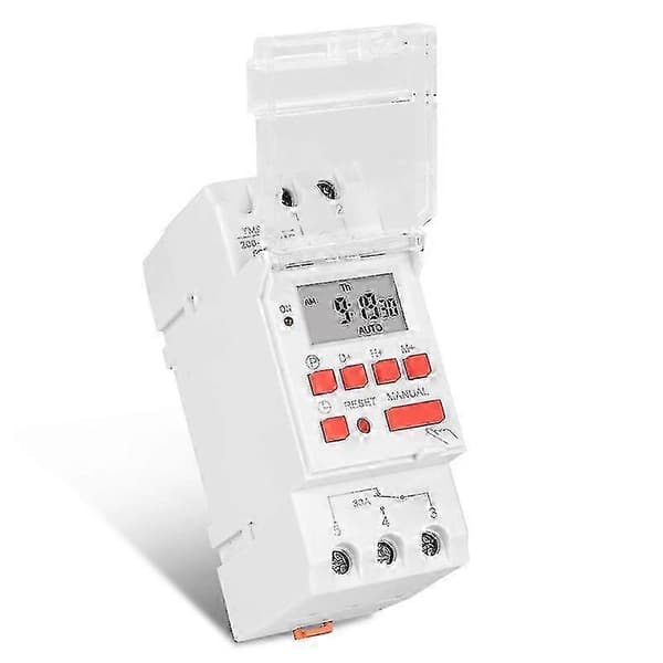 Tm919b 220v 30a Programmerbar Digital Timer Bryter Din Automatisk Tidsstyring For Lys, Vifter -SY