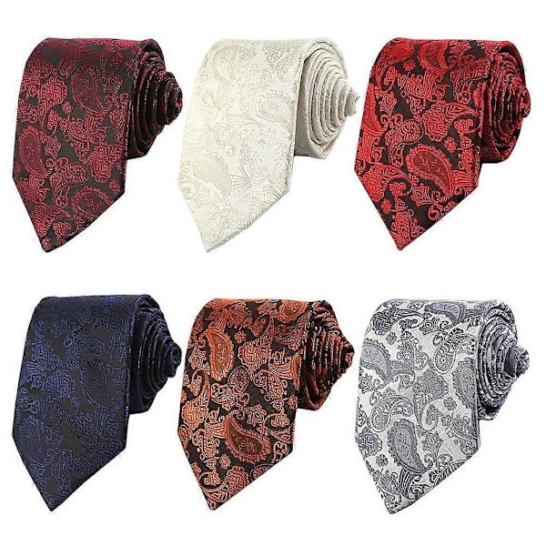 6 stk. Herre Slips Klassisk Slips Glycin Jacquard Slips