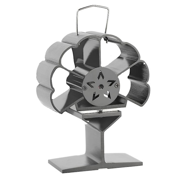\"1 stk. Legeret Træovnsventilator Multi-vinkel Justerbar Pejseventilator (sort)\"