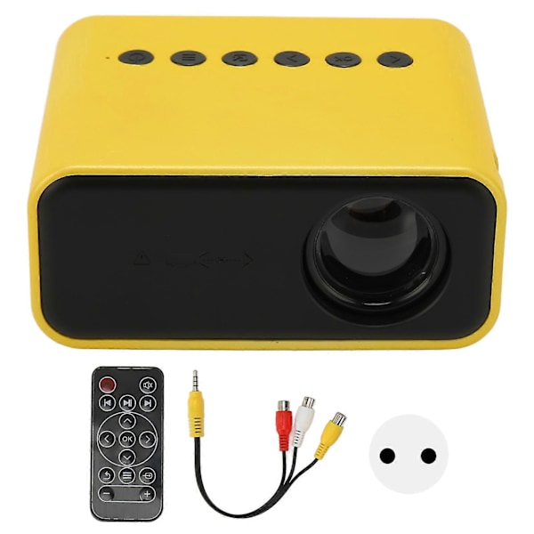 Mini Projektor 1080P HD LED Øyebeskyttelse Bærbar Filmprojektor Barnegave for Utendørs Camping EU Plugg YEMMA