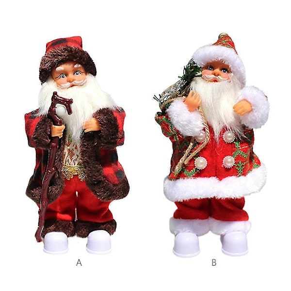 Elektrisk Musik Jultomte Docka Ornament Skakande Huvud Fötter Sjungande Dansande Juldockor Julklappar Heminredning