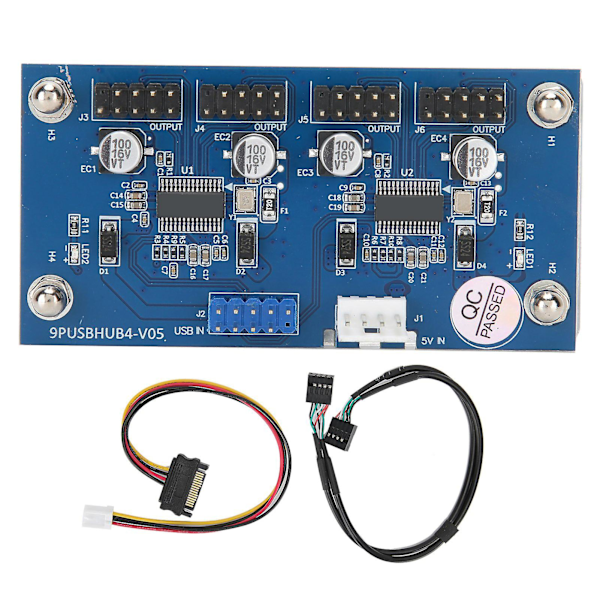 9-Pin USB Header Förlängningskabel Kort 1 till 4 USB2.0 Hubb Kontakt Dator Tillbehör