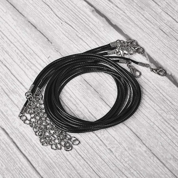 20 stykker 20 tommer sort vokset halskæde ledning med lås Bulk til armbånd halskæde og smykker Mak