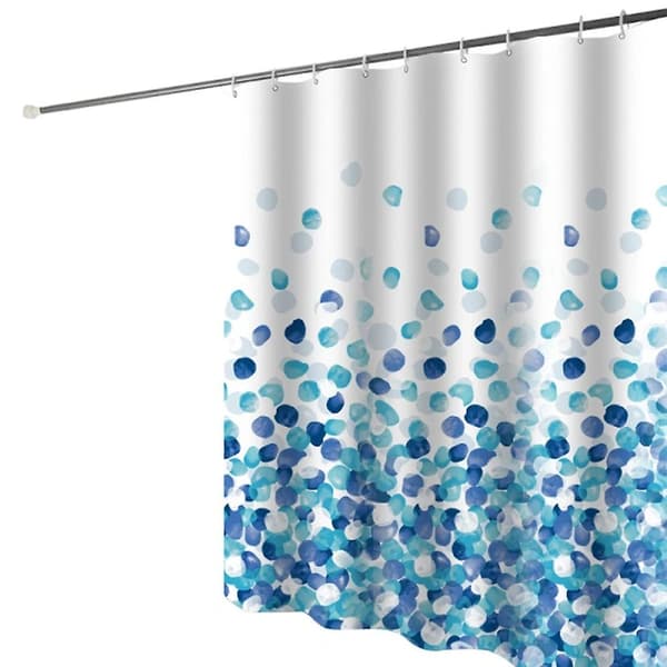 Bruseforhæng 80x180 cm (blå blade), polyester bruseforhæng