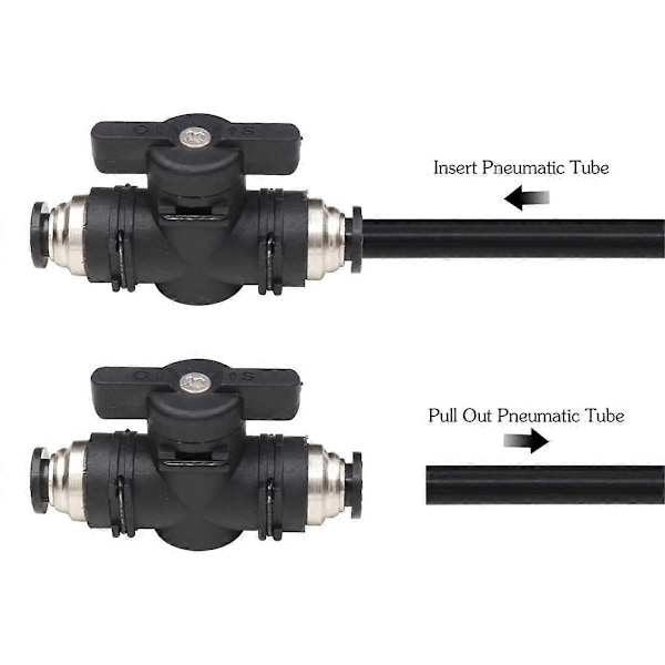 8mm Push Connect Ventil Kulventil 8mm Luftflödeskontrollventil Snabbkoppling Ventilrörkopplingar 3 Pa
