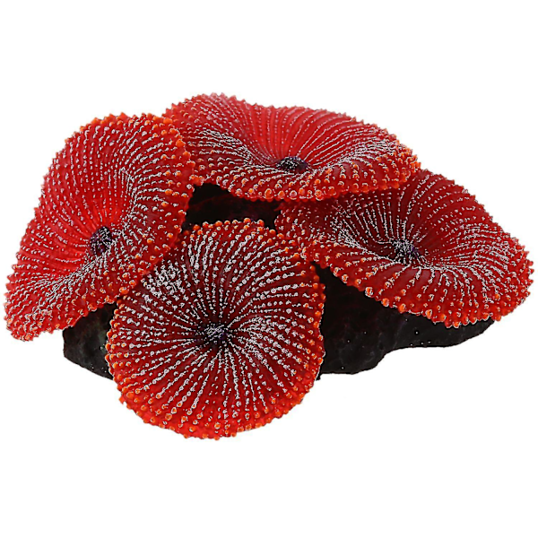 Artificial Aquarium Fish Tank Decoration Coral Sea Plant Ornament Silicone Nontoxic Red (haoyi-YUHAO